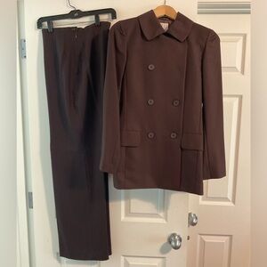 TSE Cashmere double breasted, brown suit